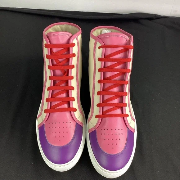 French Kiss by Donald Brooks Pink and Purple Sporty High-Top Sneakers, Men's 11 - Picture 3 of 10